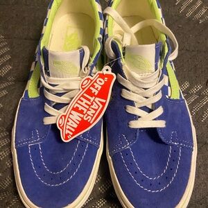 Vans Blue and Lime Sneakers